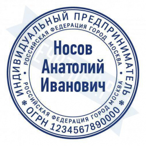 Макет стандартной печати для ИП №11